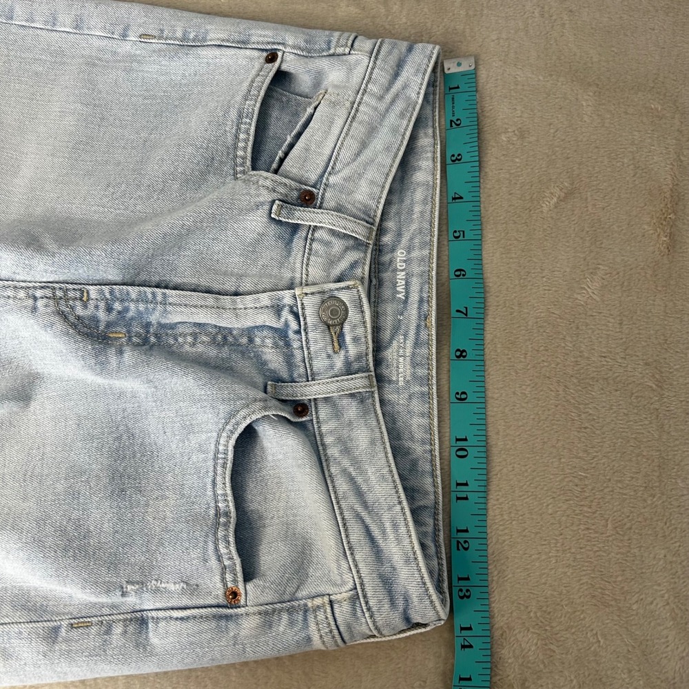 Old Navy Extra High-Rise Sky-Hi Wide-Leg Distressed Light Wash Jeans Size 2 - Picture 6 of 8
